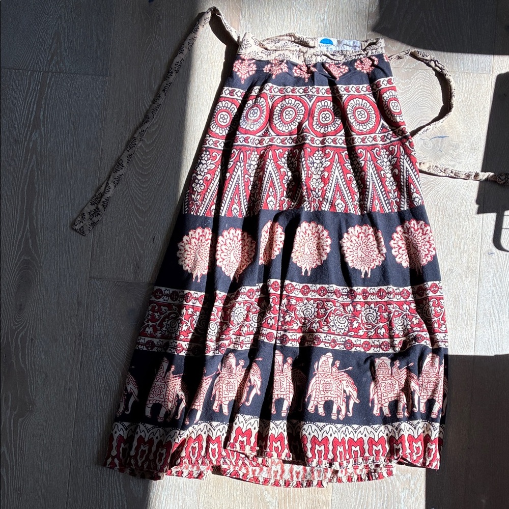 Vintage Bohemian Print Women's Wrap Skirt